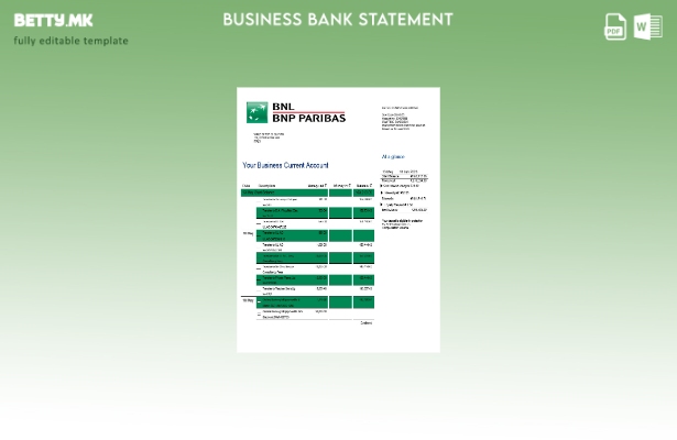 Модерен стил на BNL банка Извештај за претпријатие Word и PDF шаблон